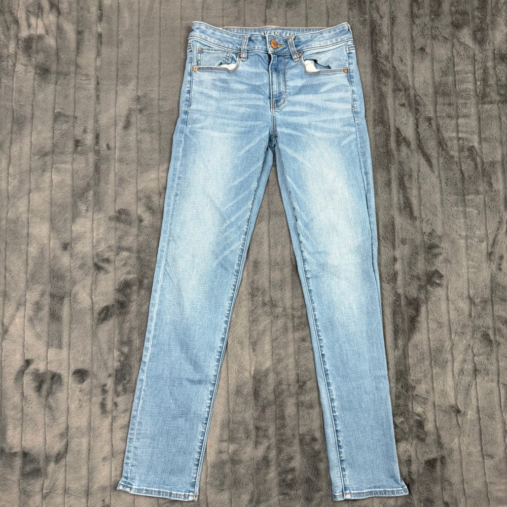 American Eagle Super Stretch Skinny Jeans Womens 6 Regular Light Wash Denim